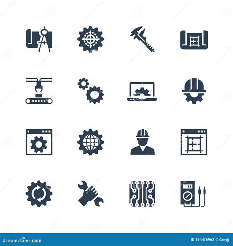 Manufacturing Icon Gear And Wrench Service Symbol Flat Line