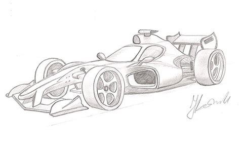 F1 Car Drawing Easy : How I Draw A 3d Ferrari Formula 1 Car Trick Art ...