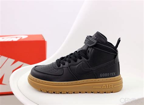 ᐈ Зимние высокие кожаные кроссовки Nike Air Force 1 Mid Gore Tex Black ...