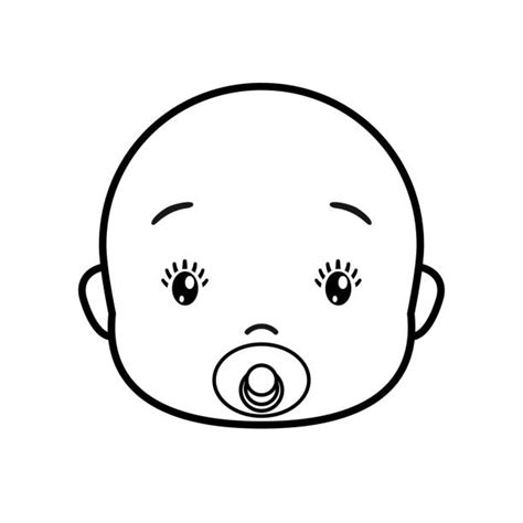 Clip Art Of A Baby Face Outline Illustrations Royalty Free Vector