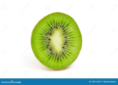 Fresh Kiwi Fruit Cut Half Isolated On White Stock Image Image Of