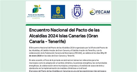 Encuentro Nacional Del Pacto De Las Alcald As Islas Canarias Gran