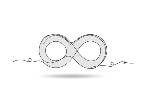 Hand drawn doodle infinity in continuous one line art isolated vector ...