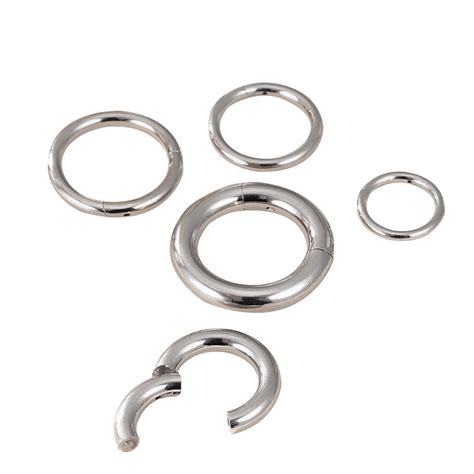 Titanium High Polished Big Size Hinged Segment Hoop Rings Titanium