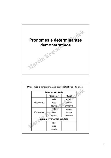 Pdf Pronomes E Determinantes Demonstrativos Web Hf Uio No Mar