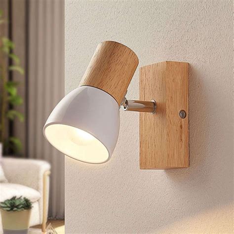 Country wall lamp wood with white adjustable Thorin Éclairage mural