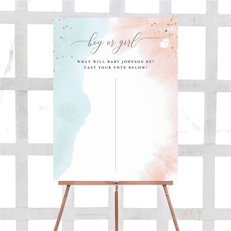 Watercolor Gender Voting Poster Template Printable Gender Etsy