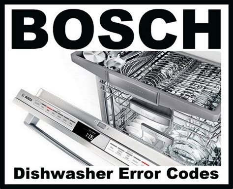 Bosch Dishwasher Error Codes How To Clear What To Check Bosch