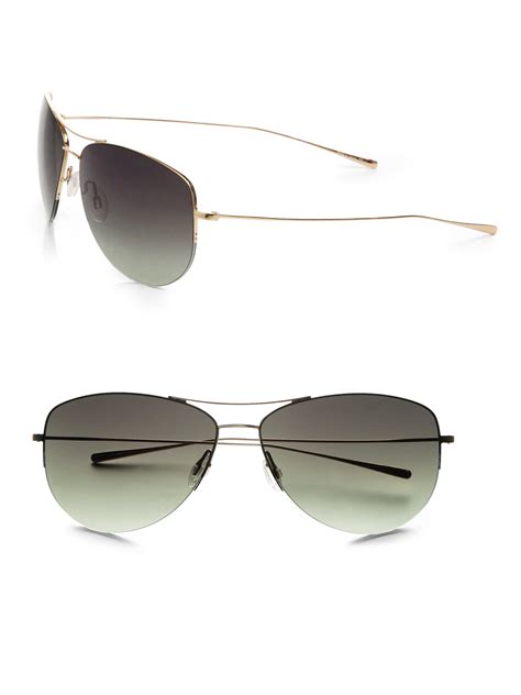 Lyst Oliver Peoples Strummer 63mm Aviator Sunglasses In Metallic