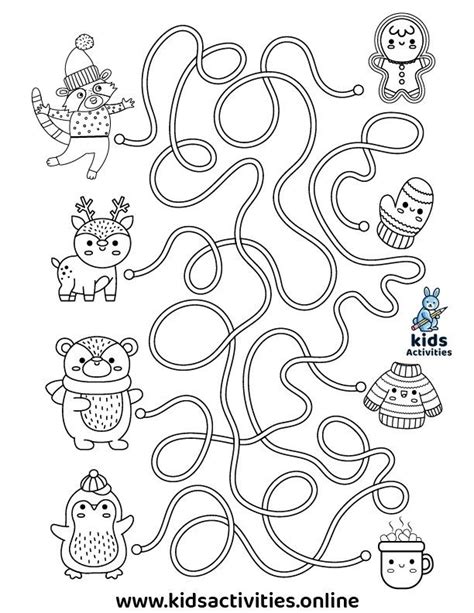 Free winter maze activity worksheets – Artofit