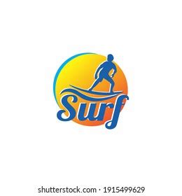 Surfing Logo Design Surfer Wave Vector Stock Vector Royalty Free