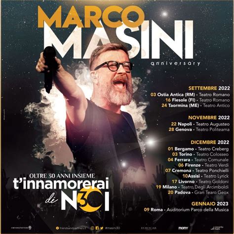 Marco Masini Le Date Del Tour T Innamorerai Di Noi Oltre Anni Insieme