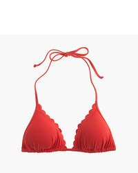 J Crew Scalloped String Bikini Top In Italian Matte J Crew