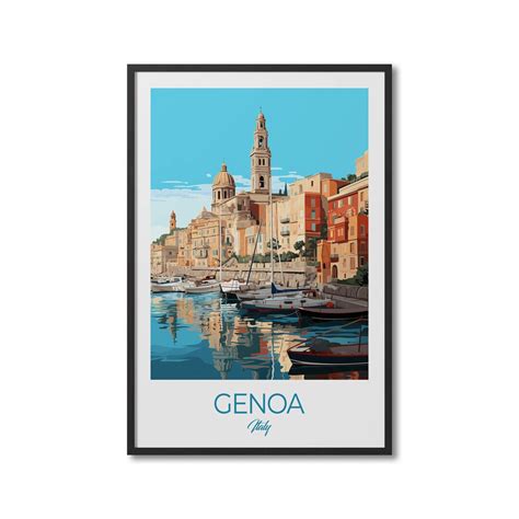 Genoa Italy Travel Art Genoa Travel Print Genoa Travel - Etsy