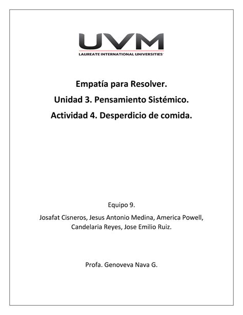 Actividad Mapa Empatia Para Resolver Uvm Studocu