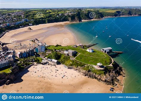 Aerial View of the Picturesque Welsh Seaside Town of Tenby Stock Photo ...