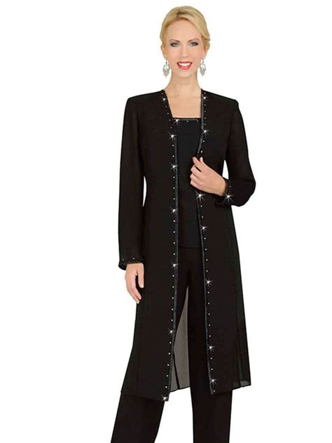 Misty Lane 13539 Off White Formal Evening Duster Jacket Pant Suit