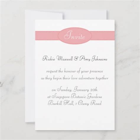 Cute Couple In Pink Striped Hot Air Balloon Invitation Zazzle