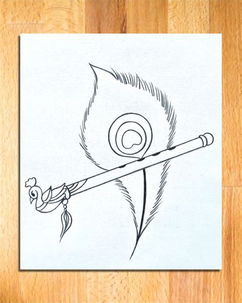 Flute of Krishna Drawing Tutorial | Easy Lord Krishna Sketch