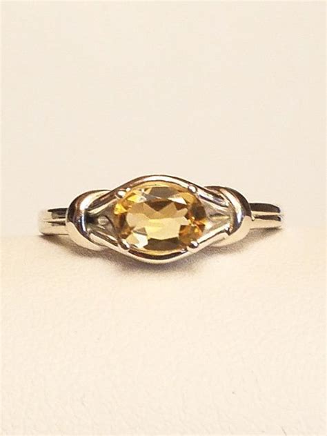 New Oval Shaped Citriine Gemstone Ring In Sterling Silver Citrine Ring