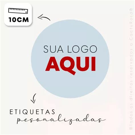 50 Etiquetas Redondo Adesivo 10cm Personalizado Sua Logo