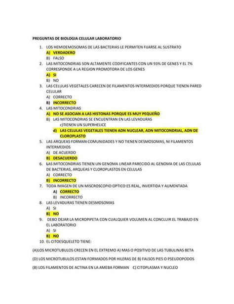 Preguntas De Biolog A Celular Biolog A Celular Preguntas Y