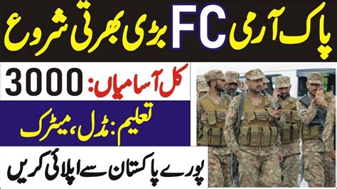 Frontier Corps Fc Jobs Pak Fc Jobs Fc Bharti Youtube