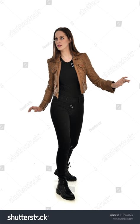 Full Length Portrait Brunette Girl Wearing Stock Photo 1116683945 Shutterstock