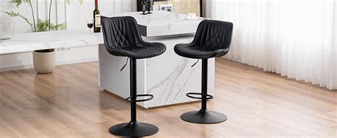 YOUTASTE Single Modern Bar Stool With Back Adjustable Barstools Luxury