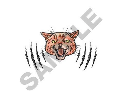 Wildcat Claw Marks Machine Embroidery Design Etsy