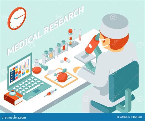 Medical Research 3d Isometric Concept Stock Vector Image 53089617