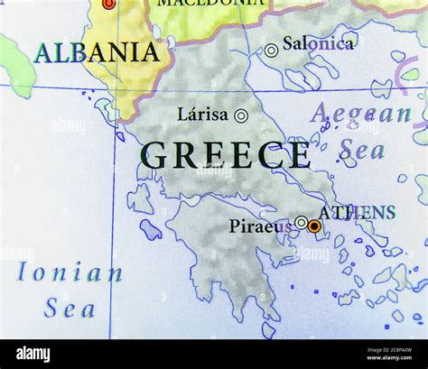 Mapa geográfico del país europeo Grecia con ciudades importantes