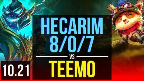 Hecarim Vs Teemo Top 8 0 7 2 0m Mastery 600 Games Legendary