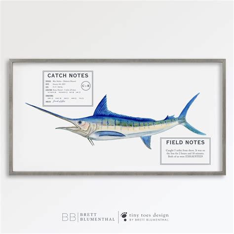 Custom Marlin Mount Print Marlin Painting Fishing T Marlin