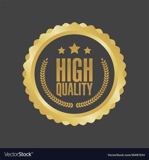 High Quality Gold Sign Round Label Royalty Free Vector Image