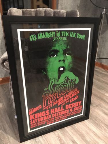 Popsike Sex Pistols Clash Original Anarchy In The UK Tour Screen Print Poster
