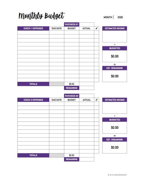 Bi Weekly Personal Budget Template Excel Excel Templates