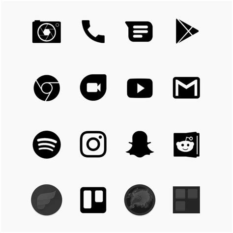 Black App Logos