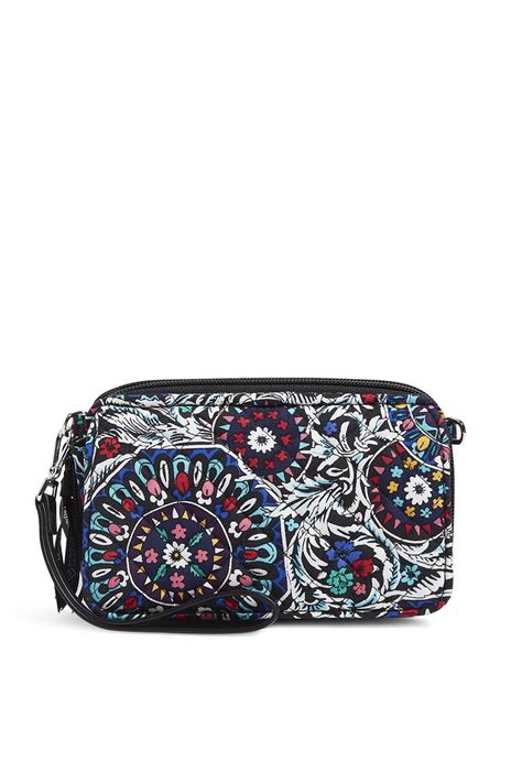 Vera Bradley Women S Recycled Cotton Rfid All In One Crossbody Bag Stained Glass Medallion