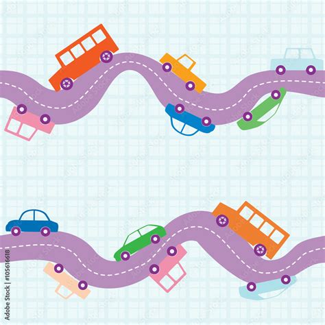 Seamless road background Stock Vector | Adobe Stock