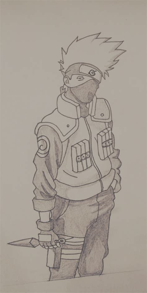 Kakashi Hatake Full Body Drawing