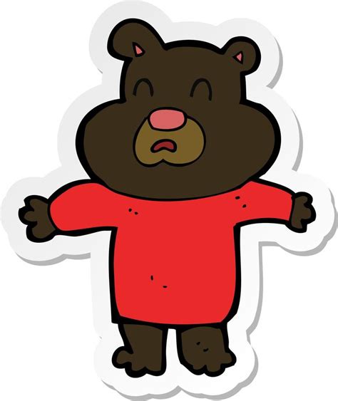 Sticker Of A Cartoon Unhappy Black Bear Vector Art At Vecteezy