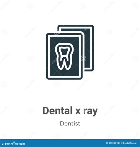 Dental X Ray Vector Icon On White Background Flat Vector Dental X Ray