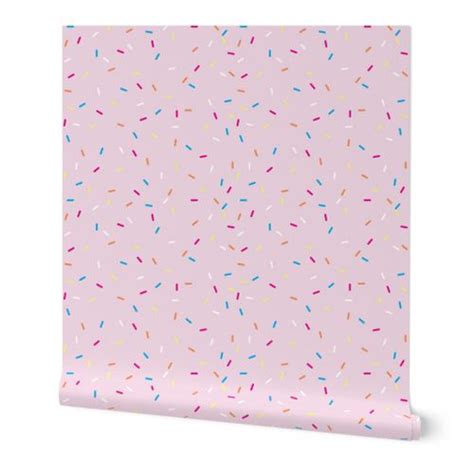 pink ice cream sprinkles Wallpaper | Spoonflower