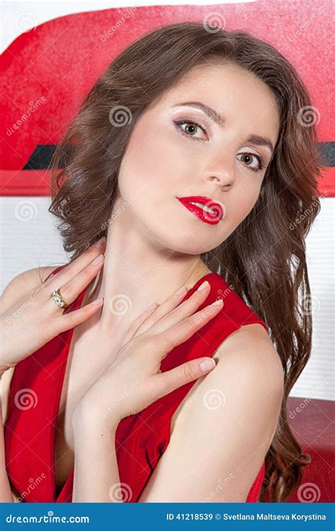 Woman In Red Dress Stock Image Image Of Dress Young 41218539