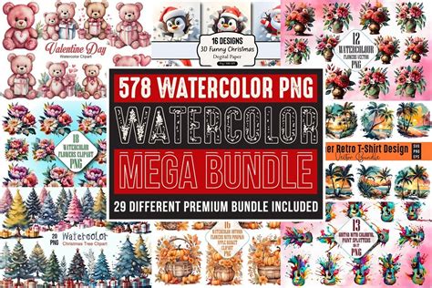 Watercolor Mega Bundle Bundle · Creative Fabrica