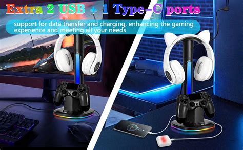 Ps4 Controller Charger With Rgb Headphone Stand Jdgpokoo Ps4 Controller Charger