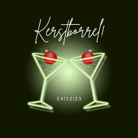 Zakelijke Kerstkaart Kerstborrel Cocktailglazen Kaartje Go