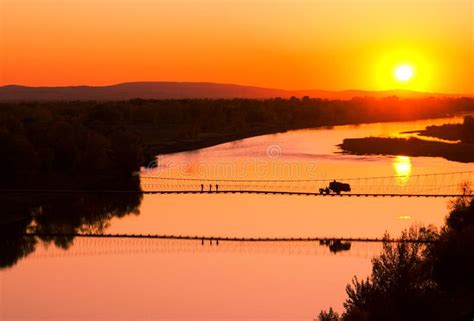 360 Bridge Pennybacker Bridge Sunset Austin Skyline Stock Photo - Image ...