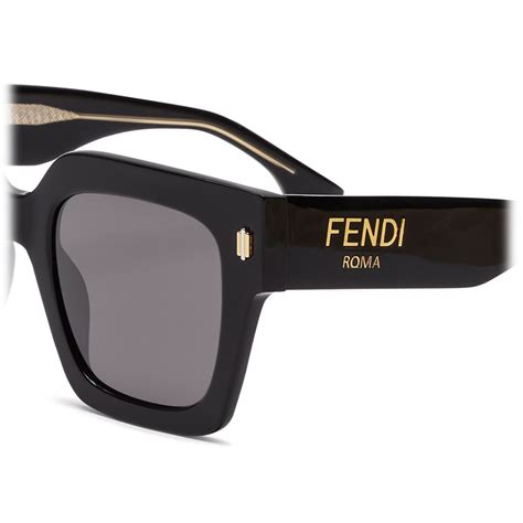 Fendi Fendi Roma Oversize Square Sunglasses Black Sunglasses Fendi Eyewear Avvenice